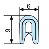 Profilé de protection de tôle/couvre tôle PVC/Acier gris 2474 L=100